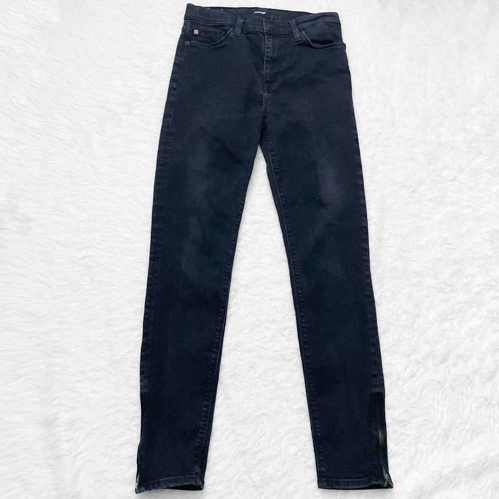 Hudson Blair Super Skinny Black Ankle Zip Jeans Size 27